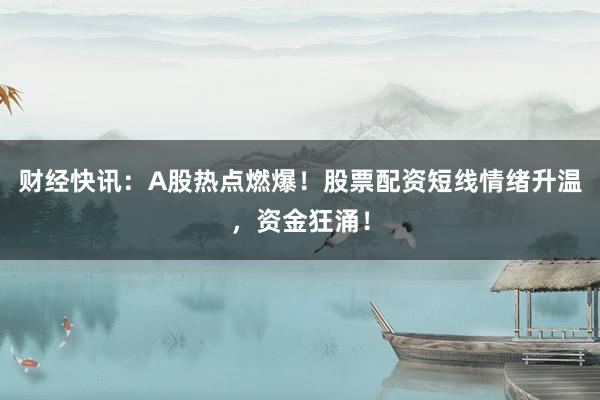 财经快讯：A股热点燃爆！股票配资短线情绪升温，资金狂涌！