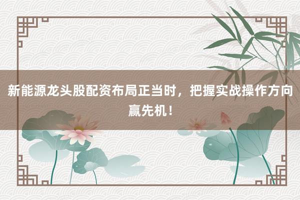 新能源龙头股配资布局正当时，把握实战操作方向赢先机！