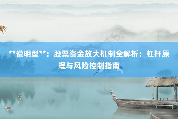**说明型**：股票资金放大机制全解析：杠杆原理与风险控制指南