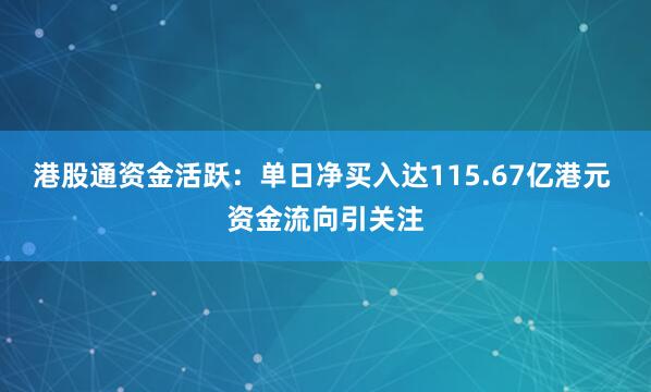 港股通资金活跃：单日净买入达115.67亿港元 资金流向引关注